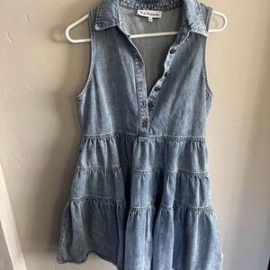 En Saison denim babydoll sleeveless dress (M)